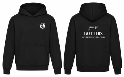Hoodie in black, CS logo on the chest.